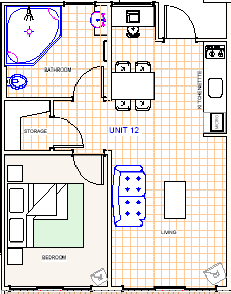 Ahipara Bay Motel, unit floor plan